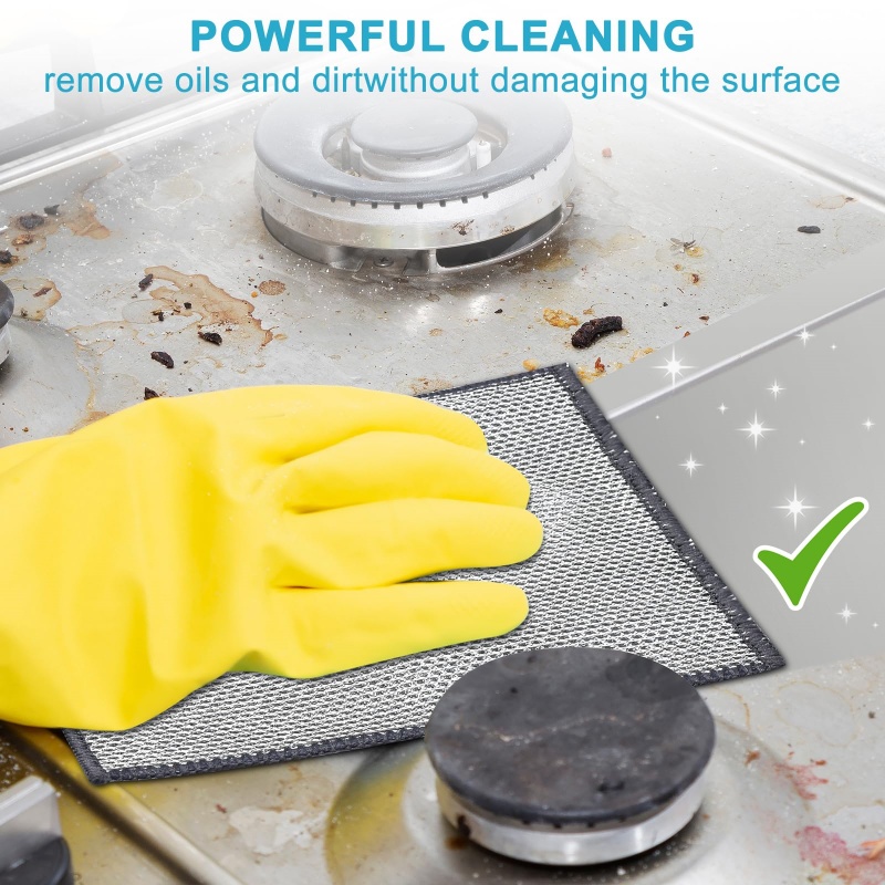 Anti-scratch steel wire dishcloth (6) قماشة أطباق من أسلاك الفولاذ المضادة للخدش (6)