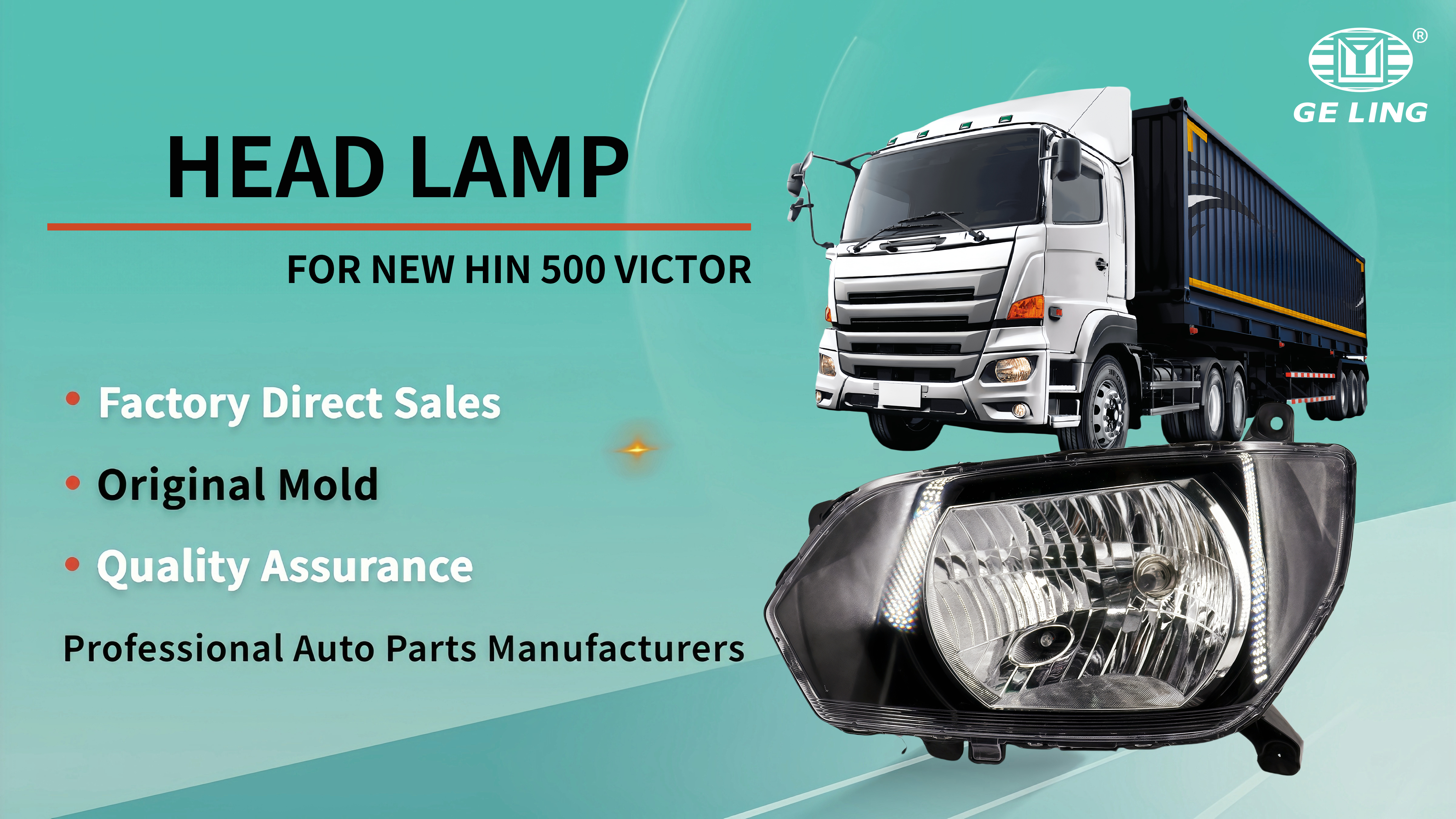 Halogen Headlight For Hino 500 Victor Faro alogeno per Hino 500 Victor