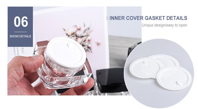 Empty Luxury square Acrylic Cosmetic Packaging Envase cosmético acrílico cuadrado de lujo vacío