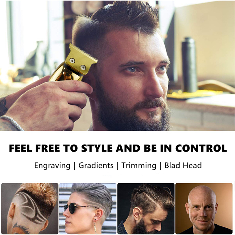 Professional Hair Clipper Beard Trimmer For Men Cordless Barber 0.1mm Baldheaded Hair Cutting Machine