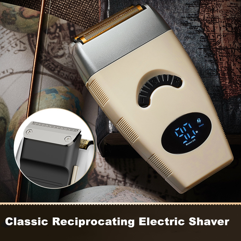 4D Rechargeable Cutters Close Smooth Waterproof Reciprocating Led Display Razor Strong Electric Foil Shaver for Bald Men