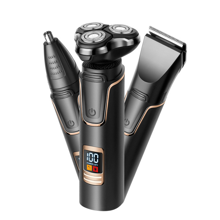 USB Rechargeable Waterproof Men Electric Shaver New Design Cordless Hair Nose Trimmer 3 in 1 Multi-function Grooming Kit
