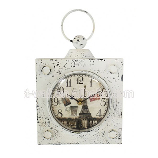 Wholesale Custom Logo Beautiful White Wrought Iron Large Wall Clock