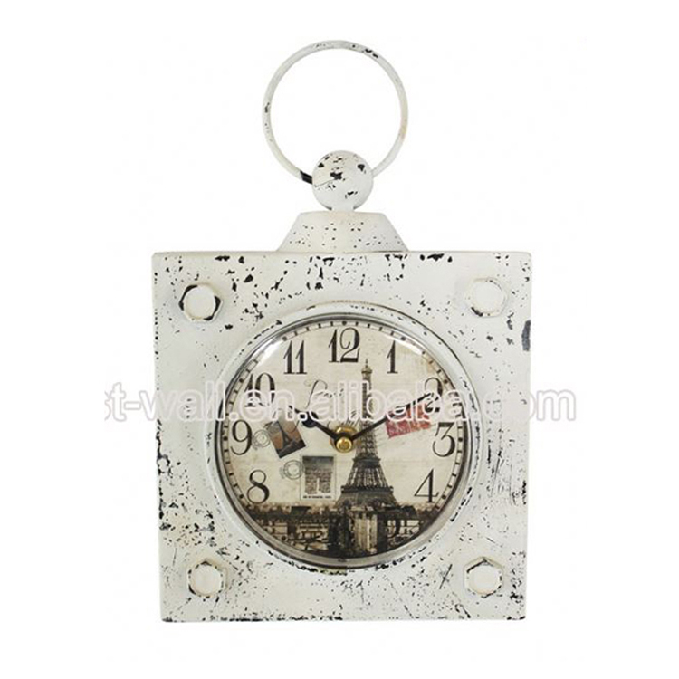 Wholesale Custom Logo Beautiful White Wrought Iron Large Wall Clock