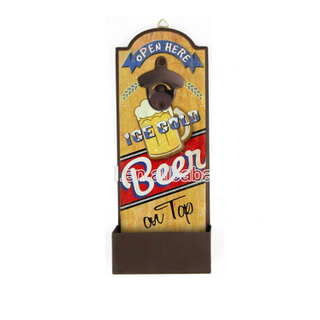 Sales Promotion OEM Production Home Decoration Metal Wall Mount Beer Bottle Opener