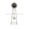 tower shape vintage white metal pendulum table clock