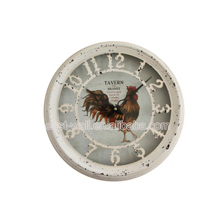 2019 New Style High Standard Custom Color Vintage Metal Wall Clock Plastic Frame Cheap