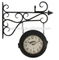 hanging double sided clock on bracket station wall clock