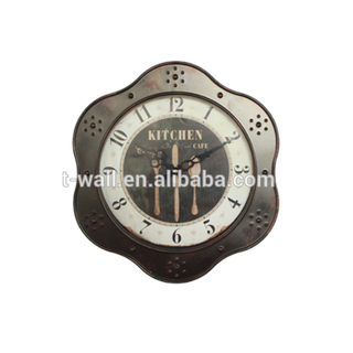 Italian Classic Furniture Retro Wall Clock Special Flower Shape