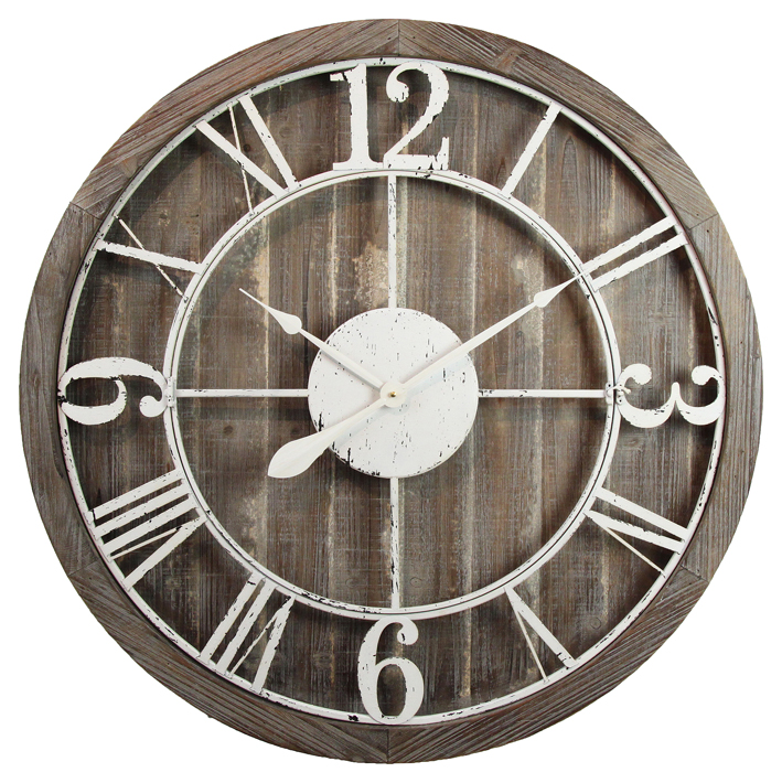 European retro home decoration antique simple design MDF gift wooden wall clock
