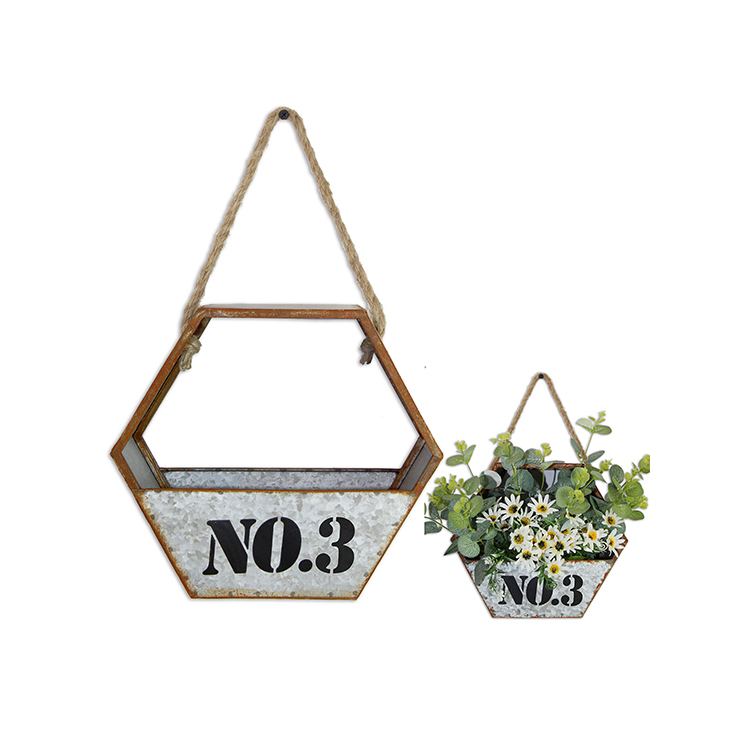 Wholesale Outdoor Decorative Galvanized Steel Hanging Basket 4 Models Can Choose
