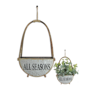 High Quality Balcony Decorative Galvanized Steel Hanging Basket
