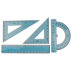 Protractor Triangle 4pcs Geometry Ruler Sets for School Office