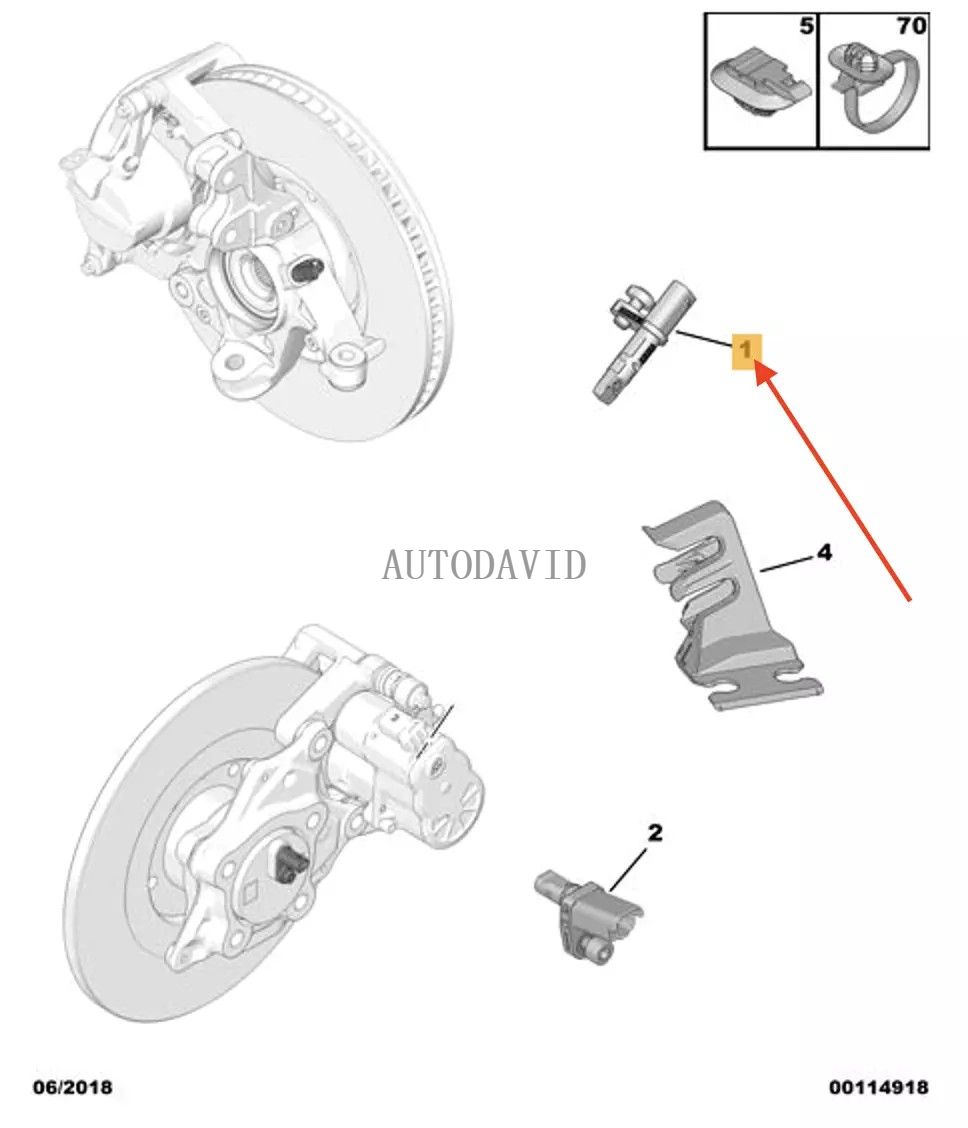 مستشعر سرعة ABS أمامي جديد لبيجو 308 3008 5008 ، سيتروين C4 OEM: 9674852280 YL00521280 9810728280 HS02-027-007
