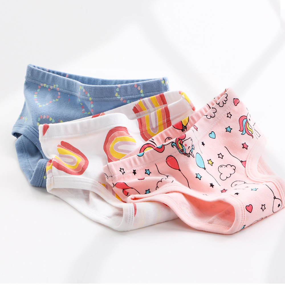 Hot Selling Children Underwear Kids Girls Briefs Girls Panties Underwear 3 Pieces Sets Cartoon Kids girls