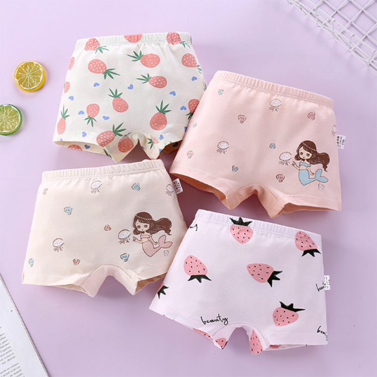 Factory high quality Kids Briefs Soft Cotton Box Wholesale Children Wearing Panties Girls Underwear
