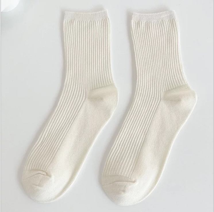women Blue white stockings summer thin JK lovely funny cotton socks