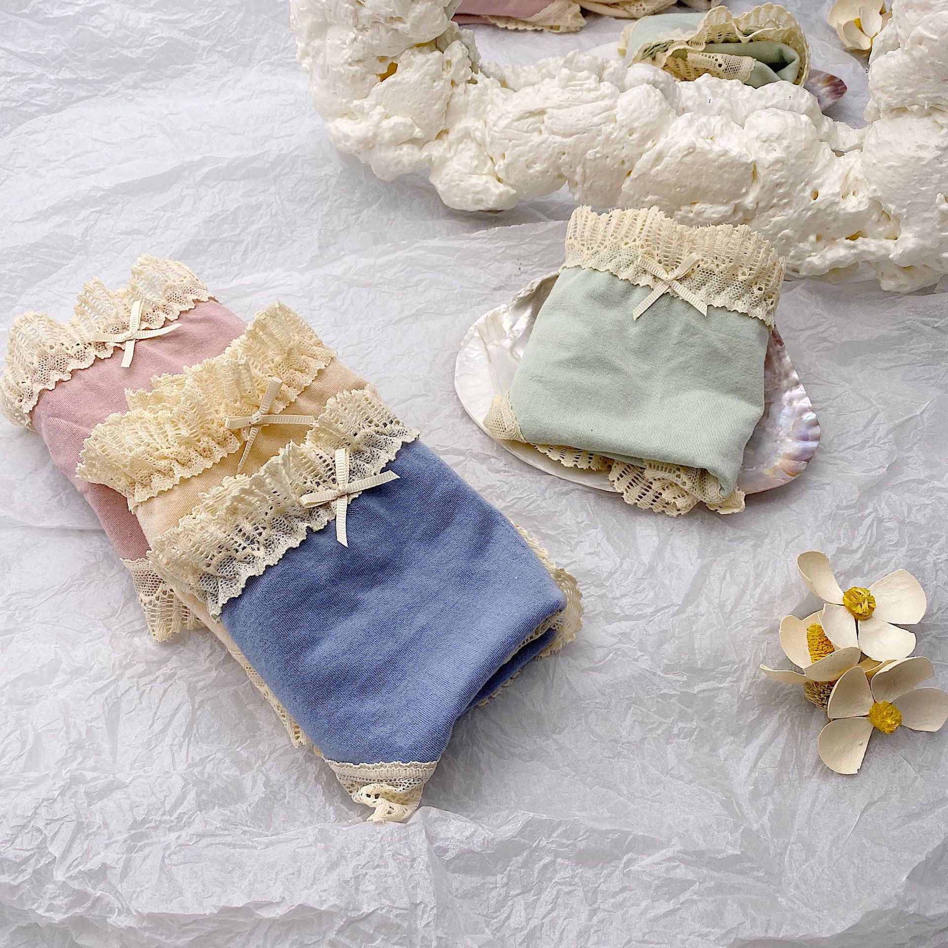 Custom Logo Wholesale Mix Women Lace Cotton Panties Underwear