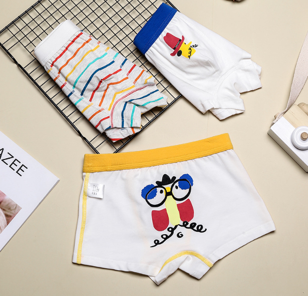 Cotton New Design Animation Soft Young Boys Wholesale Breathable Boxer Briefs Kids Underwear