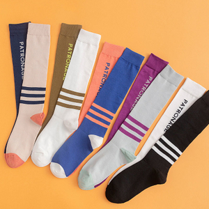 Manufacturers Wholesale Girls Stockings Colorful High Sock School Student Girls Boys Unisex Stripe Knee High Long Socks
