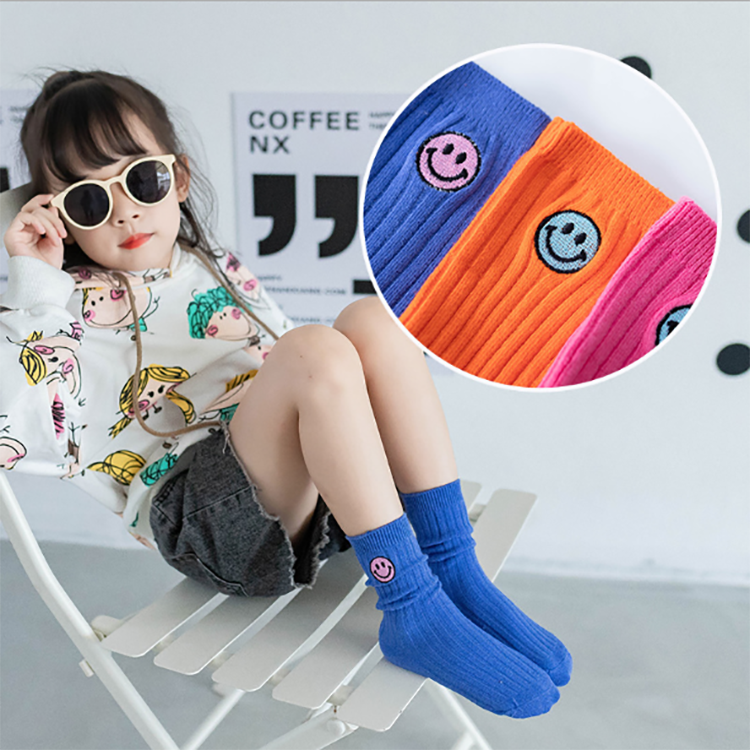 New Arrival Smile Pattern Baby Socks for Girls Socks Sustainable Spring Breathable Casual Sweat