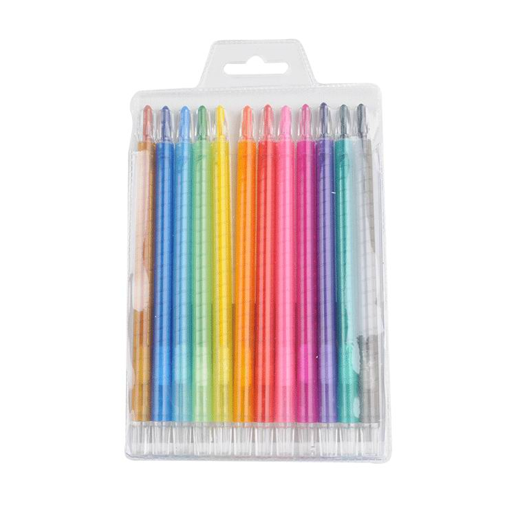 Plastic Barrel Twistable Crayon Set Pack of 6 8 12 15