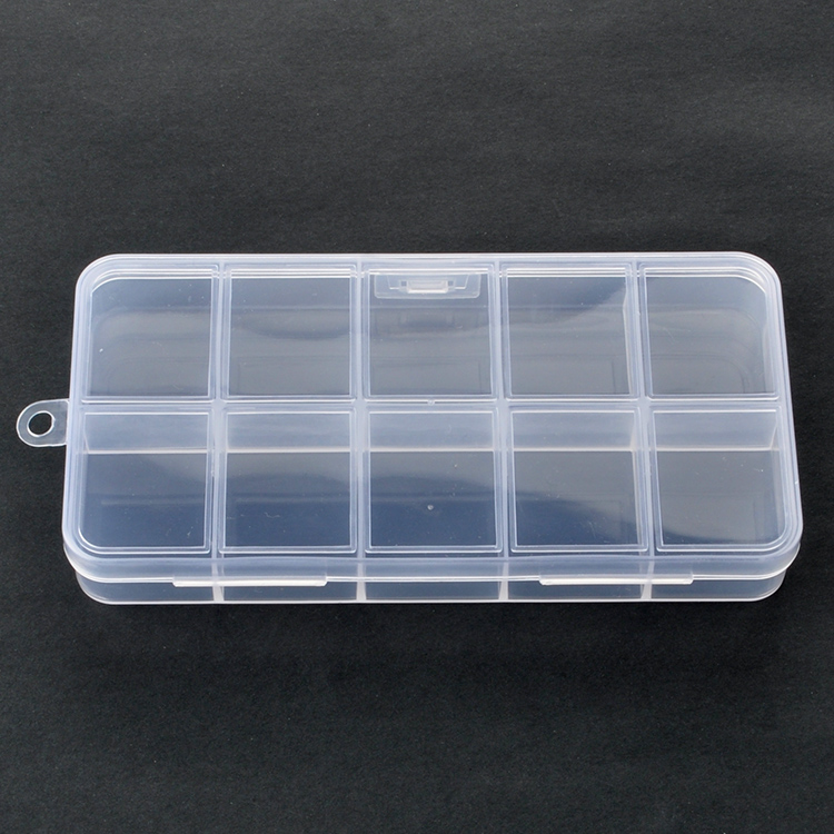 10 Grid Plastic Organizer Box 12.8x6.4x1.7cm