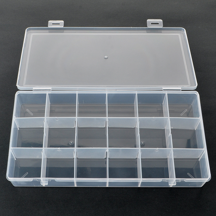 18 Grid Plastic Organizer Box 21x11x3.3cm