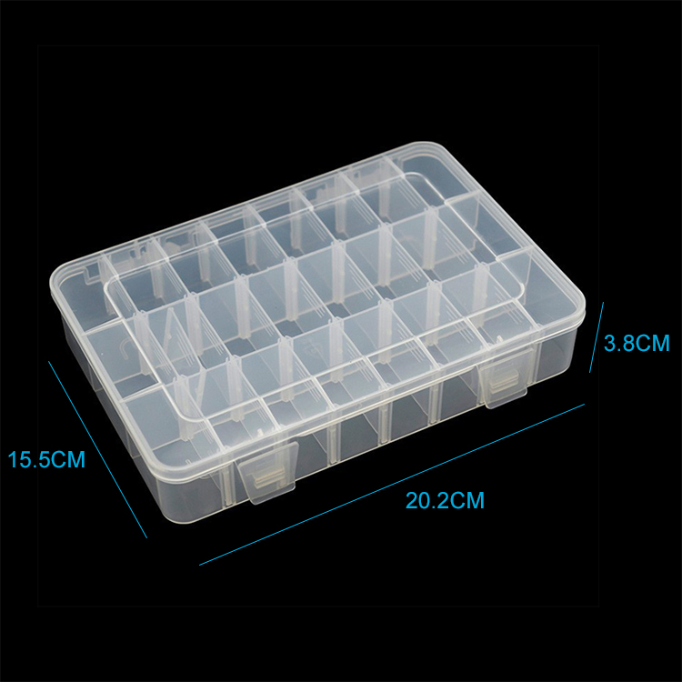 24 Grid Plastic Organizer Box 20.2x15.5x3.8cm