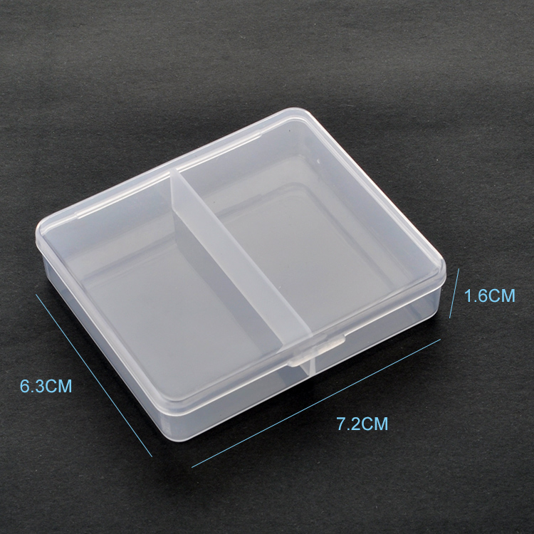 2 Grid Plastic Organizer Box 7.2x6.3x1.6cm