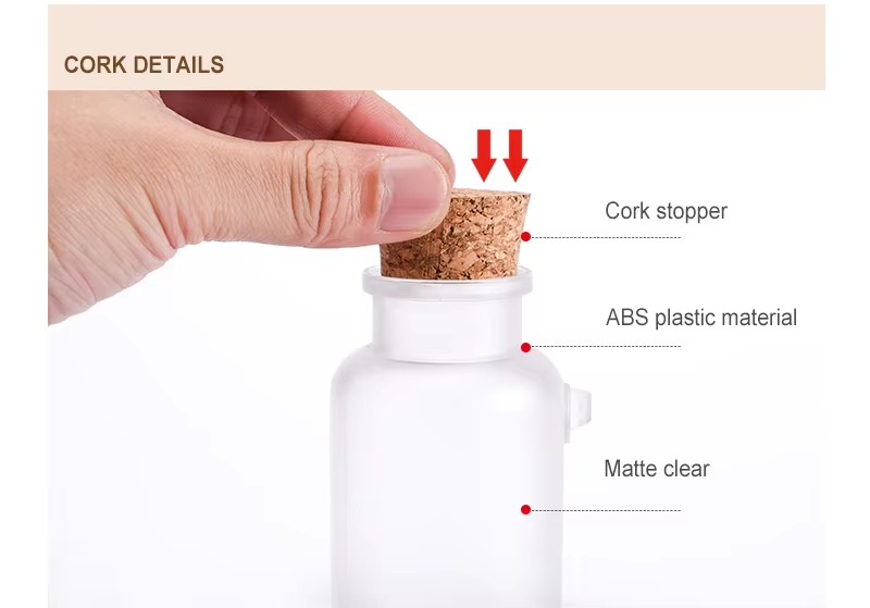 frosted plastic bath salt bottle زجاجة ملح استحمام بلاستيكية بلوري