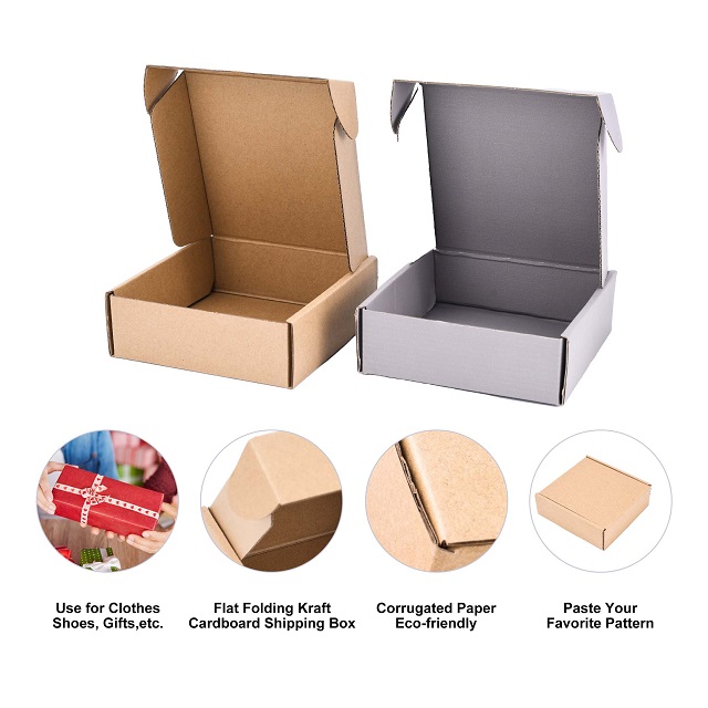 Black White Corrugated Cardboard Gift Box Schwarz-weiße Geschenkbox aus Wellpappe