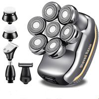 Multifunctional 7D Head Shavers for Bald Men 6 in 1 Electric Rechargeable Cordless Razor for Men Beard Nose Trimmer