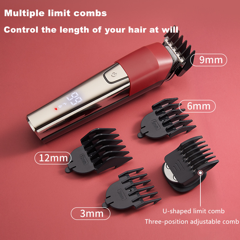 6 In 1 Barbers Beard Rechargeable Cordless Hair Trimmer Wireless Beard Nose Ear Face Neck Grooming Set Shaving Machine For Men