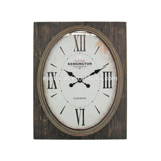 Square Iron Frame Round Dial Plate Shop Wall Clocks