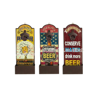 Hot Selling Cheap Prices Rustic Metal Wall Mounted Beer Magnetic Bottle Opener Custom Logo