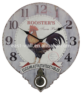 Designer Wall Clocks for Sale, custom Rooster Print Living Room Wall Clock
