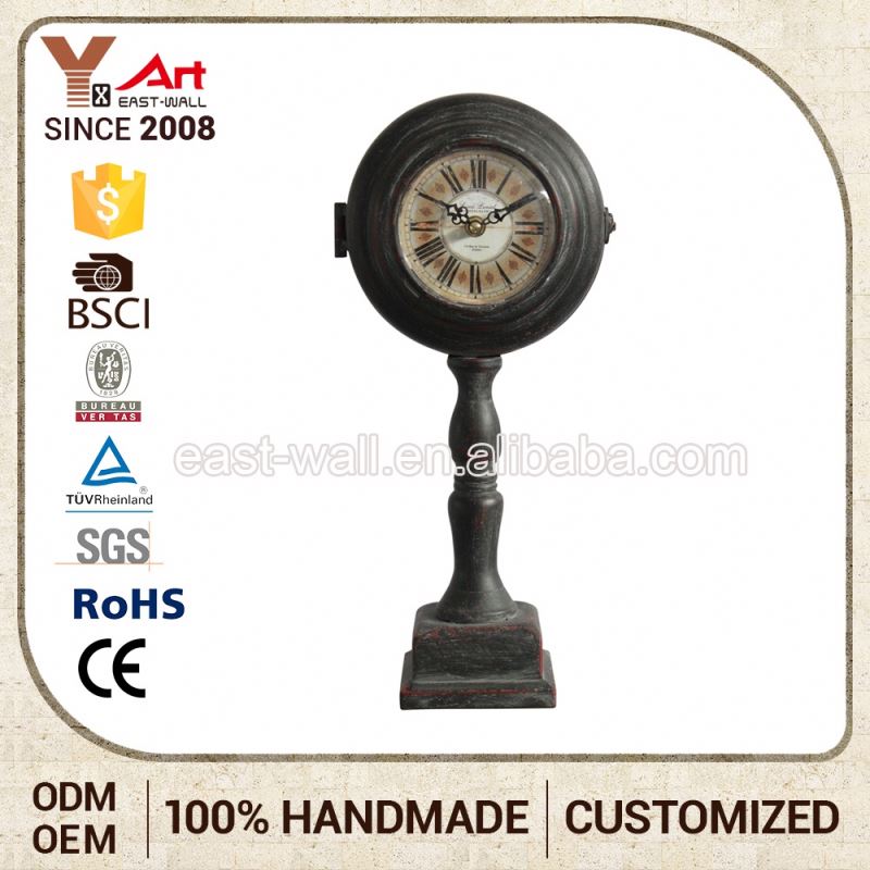 Wholesale Customized Color High Feet Clocks Antique Black Table Clock