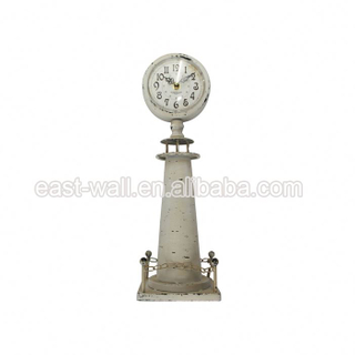 Cheapest Price Embroidery Design Oem Service Lighthouse Shape Lighted Clock Table Clocks