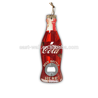Vintage Style Beer Opener Wall Mounted Wood Cap Catcher Creative Bar Decorative Bottle Opener