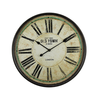 Factory Outlet Wholesale Vintage Custom Logo Glass Surface Rust Colored Classic Wall Clock