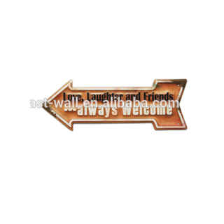 Decorative Blank Metal Wall Signs Embossed Iron Plaque Custom Color