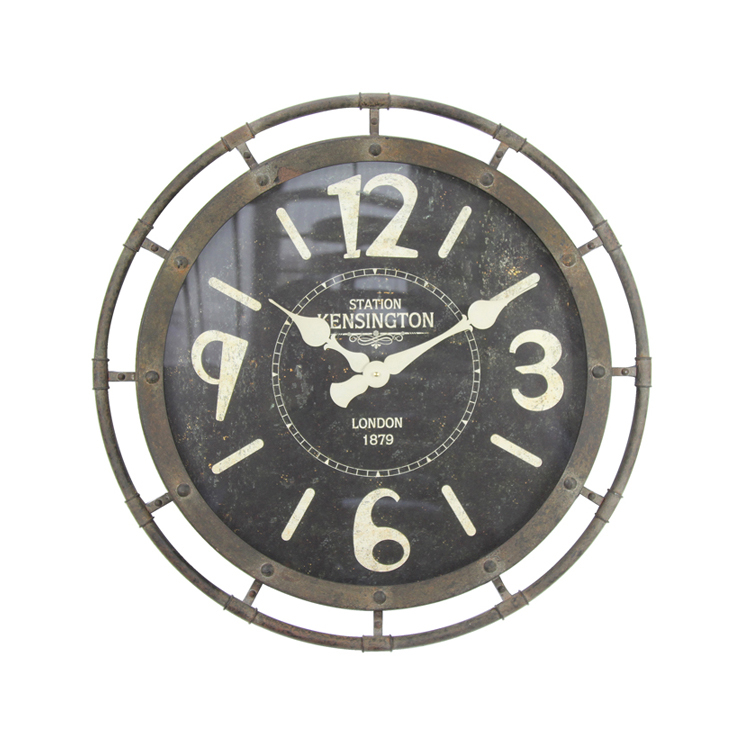 Vintage Metal Custom Decorative Electronic Round Wall Clock