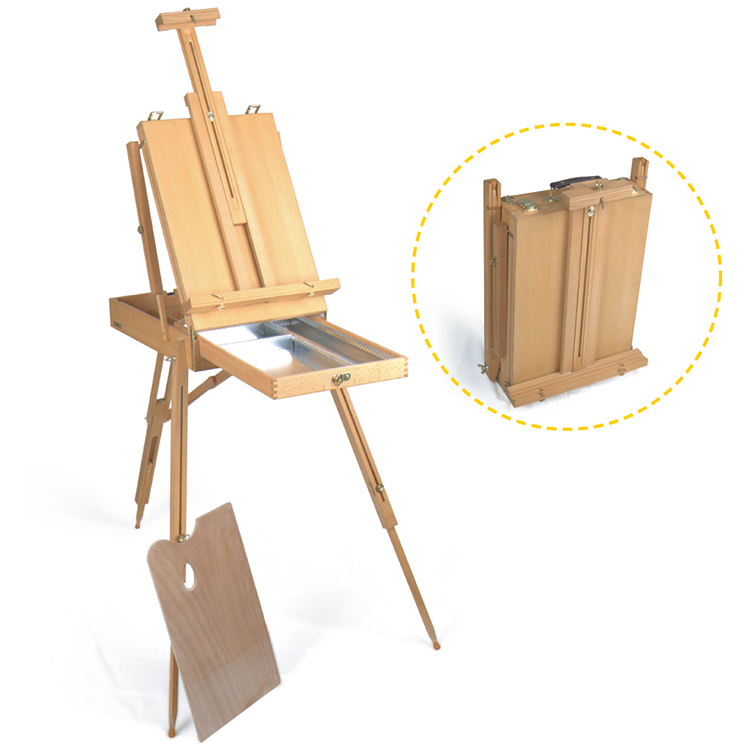 Wooden Sketch Box Easel with Aluminium Tray 87x100x182cm