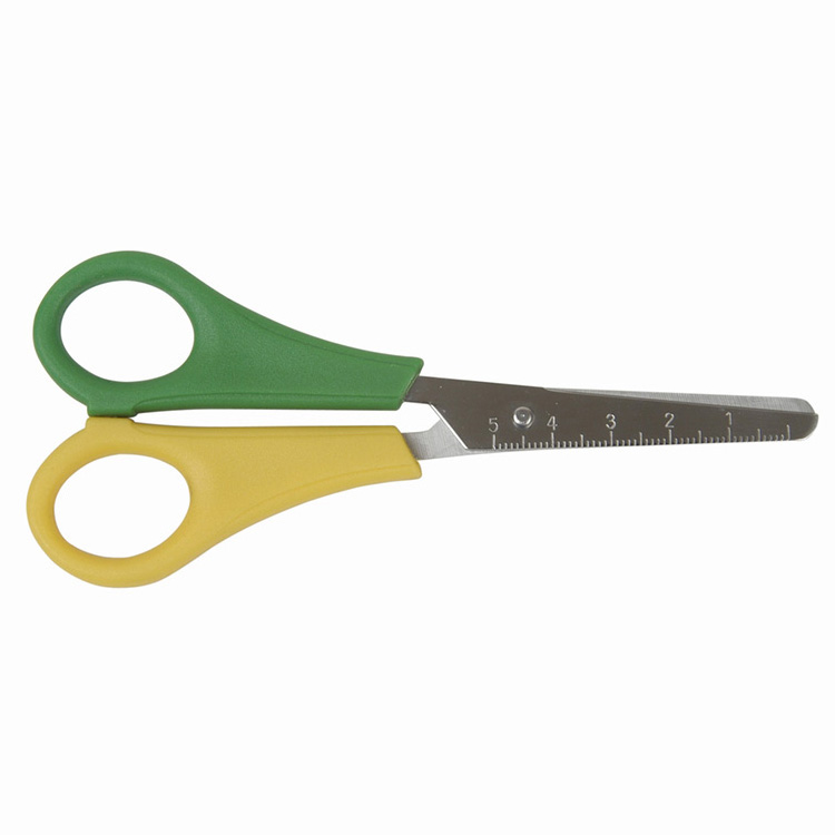 Stainless Steel Student Scissors with Scale Left Hand 5"