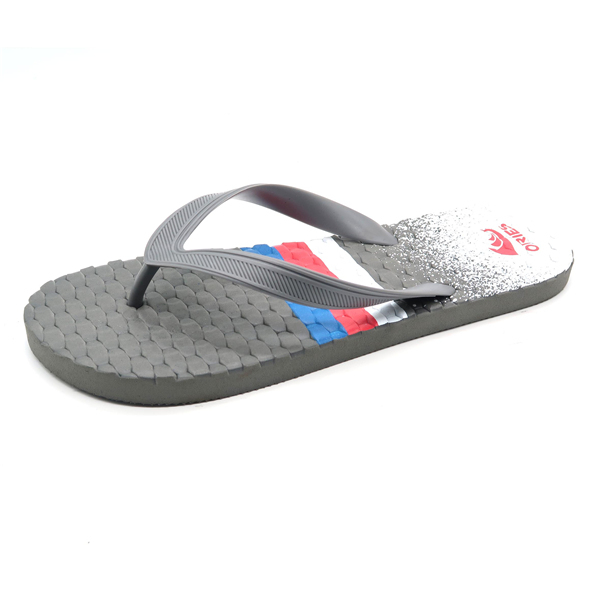 Plantilla de impresión en relieve Ancho superior PE personalizado impresos chanclas Sandalias de verano Diseños para hombres AH-8P020 -Ories