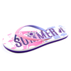 AH-8E030 Semelle intérieure en relief imprimée de couleur vive pour femmes EVA Pantoufles de plage Flip Flop