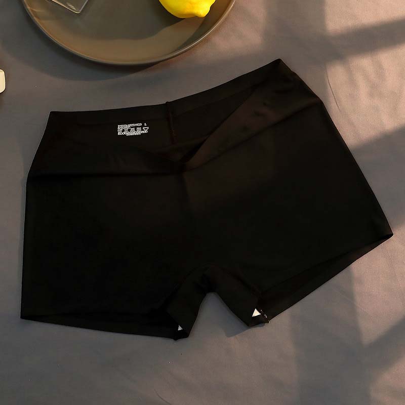 Hot sale ice silk traceless safety pants women's light proof ultra thin large size flat angle four corners without curling