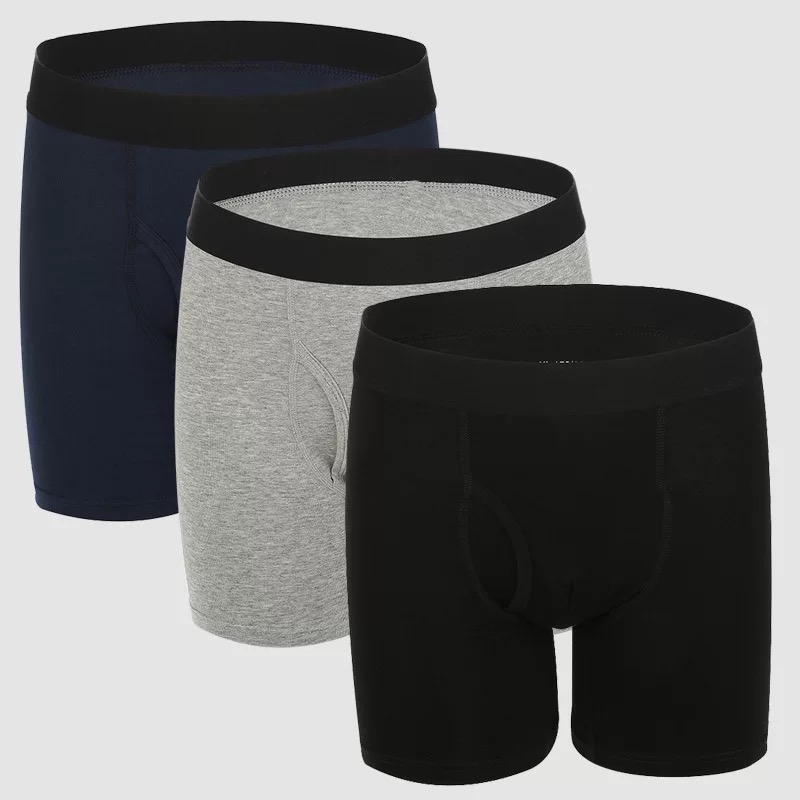 Manufactroy Custom Men Breathable Elastic Fabric Gym Sports Long-leg Boxer shorts Men Brand Underwear Combed Cotton Spandex