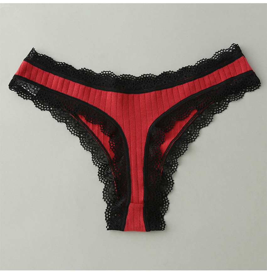 Women's underwear cotton girls sexy lace breathable low waist traceless women's cotton panties